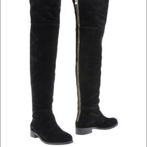 SOLD-LOLA CRUZ Black Suede Over The Knee Boots 39
